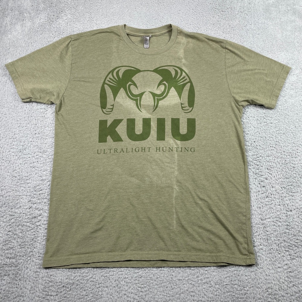 Kuiu Ultralight Hunting Graphic T-Shirt Mens XL Olive Green Ram Front Sun Fade